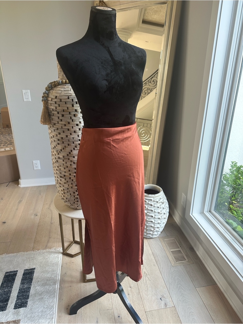 Princess Polly Rust Midi Slip Skirt